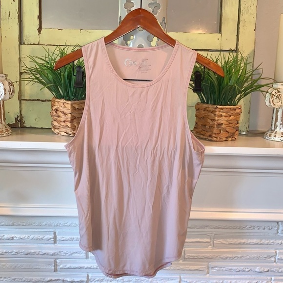 ZYIA Ribbed Light Pink Scoop Neck Athletic Tank Top Small - Picture 1 of 4